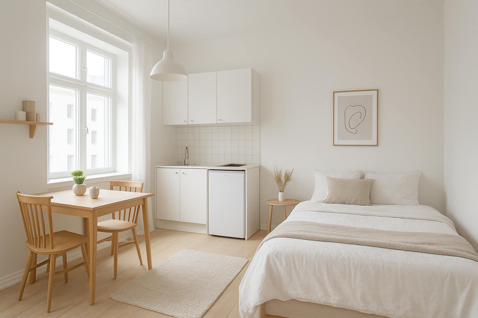 studio apartment decorating on a budget