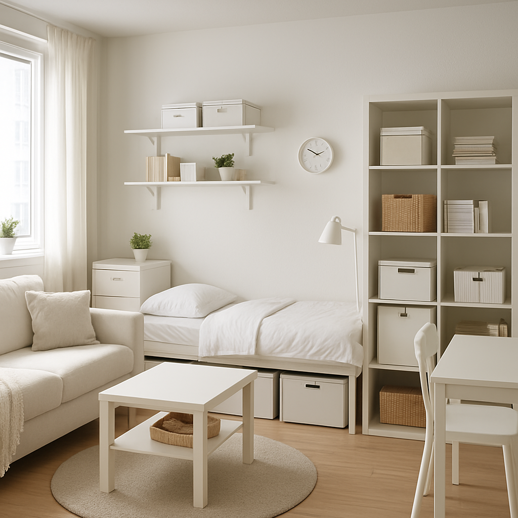studio apartment on a budget under 500 dollars storage and organization ideas