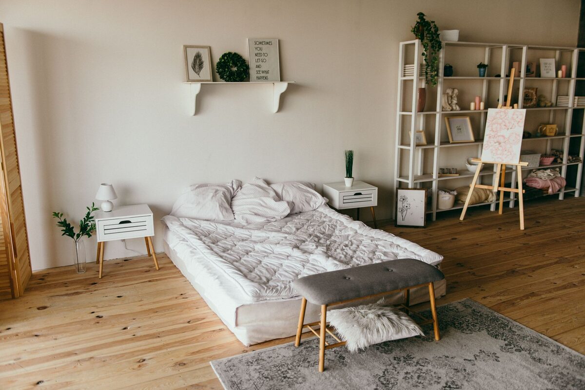 budget apartment decor ideas using plants shelves and thrifted pieces