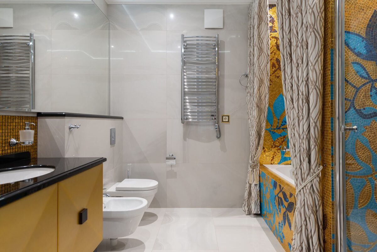 Shower curtain bathroom decor small rental bathroom